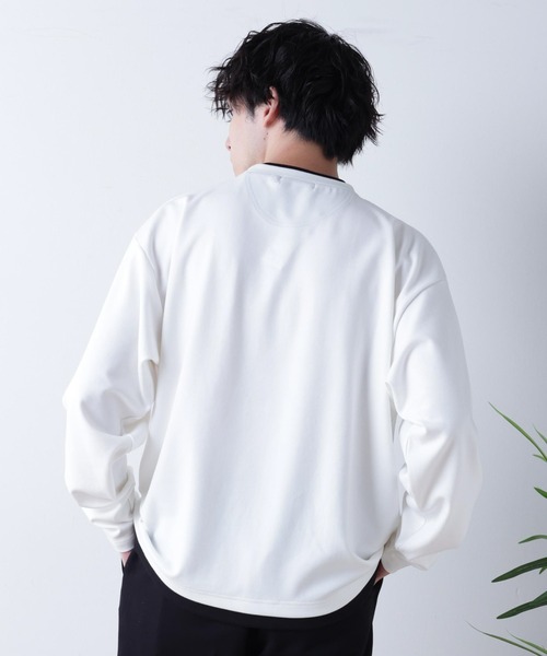 WEGO(ウィゴー)の「WEGO/フェイクレイヤード刺繍BIGロンT(Tシャツ/カットソー・メンズ・ホワイト/ブラック/ベージュ・MEDIUM/LARGE)」の11枚目の写真