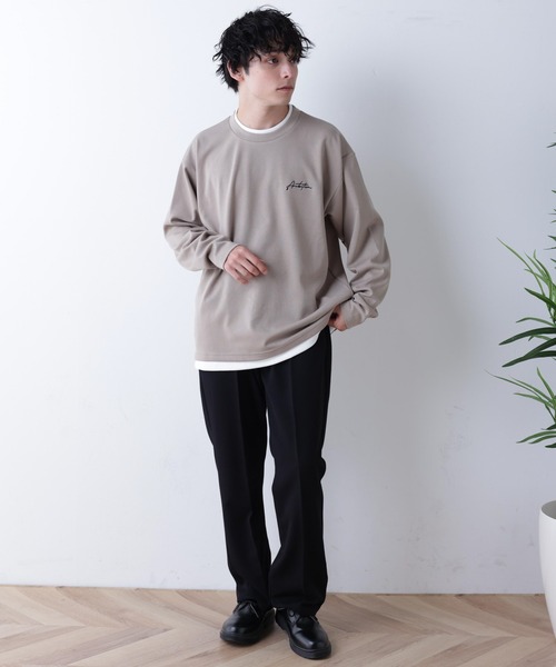 WEGO/フェイクレイヤード刺繍BIGロンT（Tシャツ/カットソー