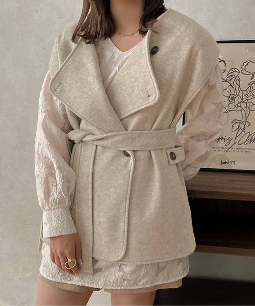 apres jour clair（アプレジュールクレア）の「【apres jour clair】ウールライクベスト【ZOZOTOWN限定アイテム】（ベスト・レディース・カーキ/ブラウン/ライトブラウン/ベージュ系その他/アイボリー・X-LARGE/フリー）」の6枚目の写真