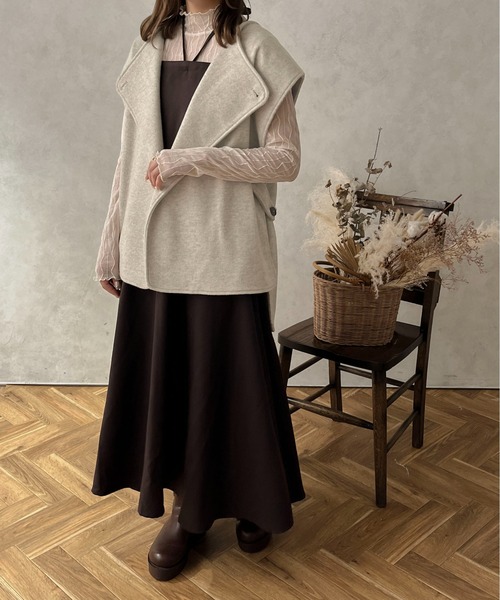 apres jour clair（アプレジュールクレア）の「【apres jour clair】ウールライクベスト【ZOZOTOWN限定アイテム】（ベスト・レディース・カーキ/ブラウン/ライトブラウン/ベージュ系その他/アイボリー・X-LARGE/フリー）」の7枚目の写真