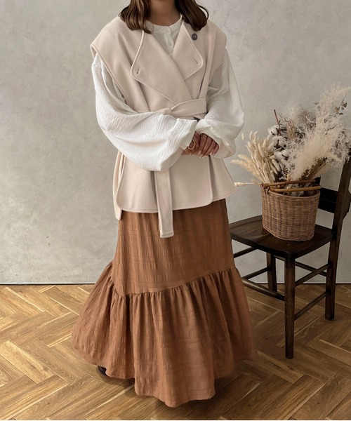 apres jour clair（アプレジュールクレア）の「【apres jour clair】ウールライクベスト【ZOZOTOWN限定アイテム】（ベスト・レディース・カーキ/ブラウン/ライトブラウン/ベージュ系その他/アイボリー・X-LARGE/フリー）」の12枚目の写真