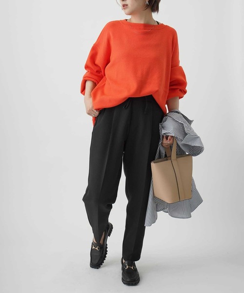 HONEYSUCKLE ROSE（ハニーサックルローズ）の「【HONEYSUCKLE ROSE】ボートネックニット（ニット/セーター・レディース・オフホワイト/オレンジ/グリーン/ブルー/ブラック・M/L）」の19枚目の写真