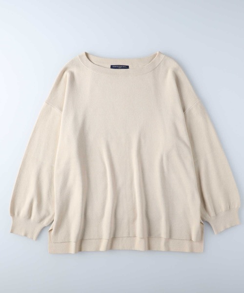 HONEYSUCKLE ROSE（ハニーサックルローズ）の「【HONEYSUCKLE ROSE】ボートネックニット（ニット/セーター・レディース・オフホワイト/オレンジ/グリーン/ブルー/ブラック・M/L）」の8枚目の写真