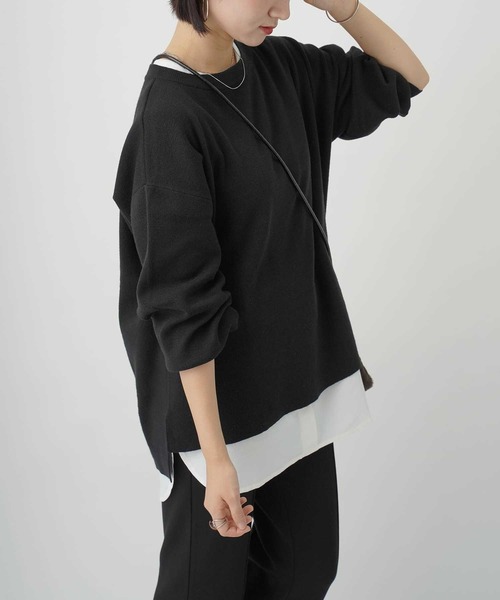 HONEYSUCKLE ROSE（ハニーサックルローズ）の「【HONEYSUCKLE ROSE】ボートネックニット（ニット/セーター・レディース・オフホワイト/オレンジ/グリーン/ブルー/ブラック・M/L）」の12枚目の写真