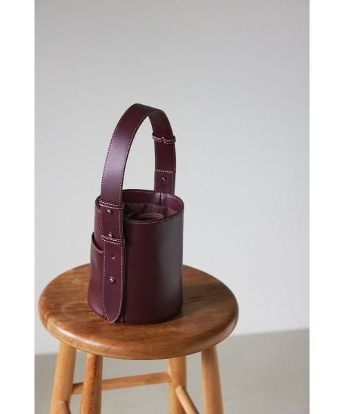 STYLEMIXER(スタイルミキサー)の「ステッチワークバケットバッグ(ハンドバッグ・レディース・マジェンタ/ブラック・FREE)」の9枚目の写真