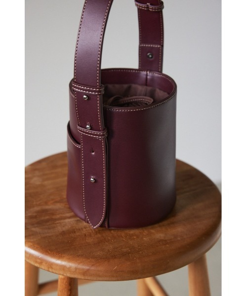 STYLEMIXER(スタイルミキサー)の「ステッチワークバケットバッグ(ハンドバッグ・レディース・マジェンタ/ブラック・FREE)」の11枚目の写真