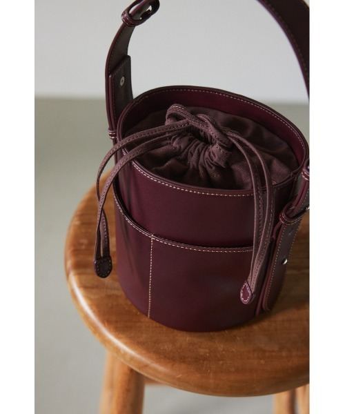 STYLEMIXER(スタイルミキサー)の「ステッチワークバケットバッグ(ハンドバッグ・レディース・マジェンタ/ブラック・FREE)」の14枚目の写真