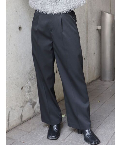 MURUA（ムルーア）の「ベーシックワイドパンツ（スラックス・レディース・ブラック/グレー/ブルー/その他1・1/2）」の2枚目の写真