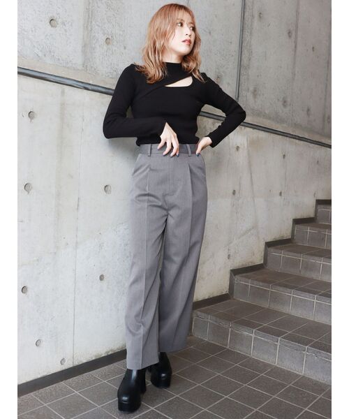 MURUA（ムルーア）の「ベーシックワイドパンツ（スラックス・レディース・ブラック/グレー/ブルー/その他1・1/2）」の9枚目の写真