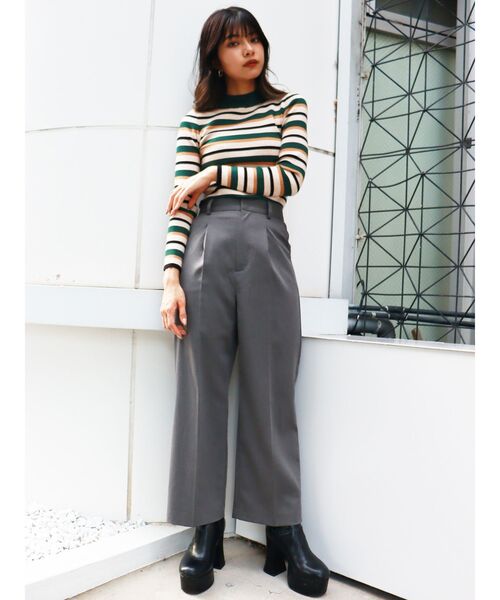 MURUA（ムルーア）の「ベーシックワイドパンツ（スラックス・レディース・ブラック/グレー/ブルー/その他1・1/2）」の16枚目の写真