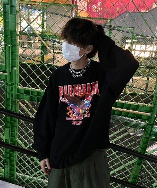 Paragraph（パラグラフ）の「A'GEM/9 × .kom『paragraph/パラグラフ』バードニット（ニット/セーター・メンズ・ブラック/ネイビー/グリーン/アイボリー・FREE）」の17枚目の写真