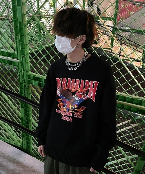 Paragraph（パラグラフ）の「A'GEM/9 × .kom『paragraph/パラグラフ』バードニット（ニット/セーター・メンズ・ブラック/ネイビー/グリーン/アイボリー・FREE）」の9枚目の写真