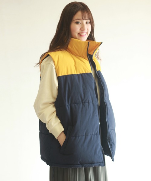 WESTSEA(ウエストシー)の「パネル切替 中綿ベスト(ベスト・メンズ・ネイビー/グリーン/ブラック・M/L/XL)」の1枚目の写真