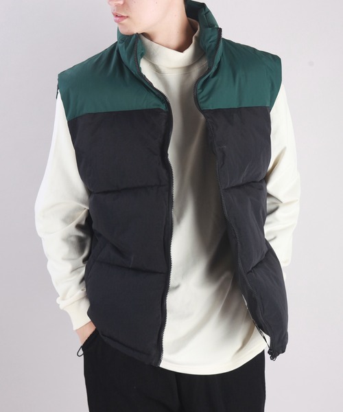 WESTSEA(ウエストシー)の「パネル切替 中綿ベスト(ベスト・メンズ・ネイビー/グリーン/ブラック・M/L/XL)」の2枚目の写真