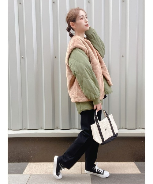 HONEYSUCKLE ROSE（ハニーサックルローズ）の「【HONEYSUCKLE ROSE】マルチウェイキルトジャケット（ダウンジャケット/コート・レディース・ブラック/カーキブラウン・M/L）」の21枚目の写真