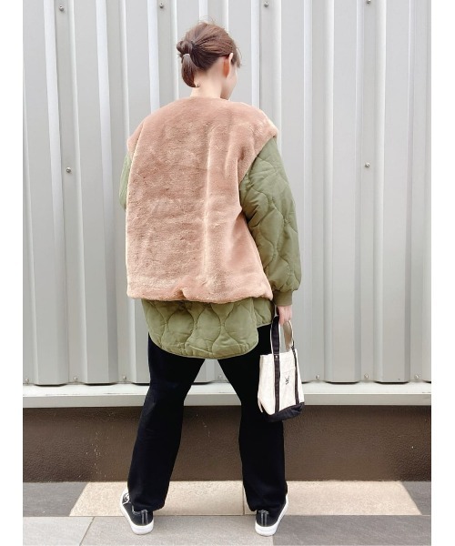 HONEYSUCKLE ROSE（ハニーサックルローズ）の「【HONEYSUCKLE ROSE】マルチウェイキルトジャケット（ダウンジャケット/コート・レディース・ブラック/カーキブラウン・M/L）」の22枚目の写真