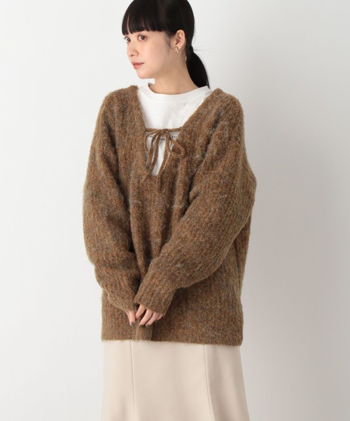 LOWRYS FARM（ローリーズファーム）の「マルチＷＡＹメランジプルオーバーロングスリーブ　170935（ニット/セーター・レディース・チャコールグレー/グリーン/アイボリー/ブラウン・FREE）」の11枚目の写真