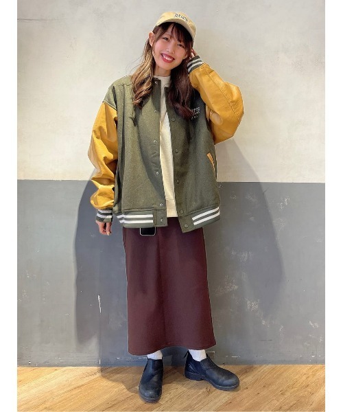 VISION STREET WEAR（ヴィジョンストリートウェア）の「【VISION STREET】メルトンスタジャン（スタジャン・メンズ・イエロー×グリーン/ブラック/ベージュ・L/XL/M）」の9枚目の写真