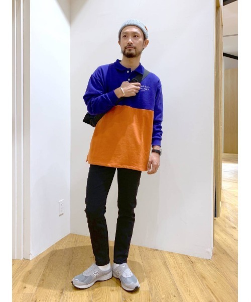 CHARI&CO（チャリアンドコー）の「【CHARI&CO safe ride】バイカラ―ポロシャツL/S（Tシャツ/カットソー・メンズ・ネイビー/サックスブルー・MEDIUM/LARGE）」の17枚目の写真