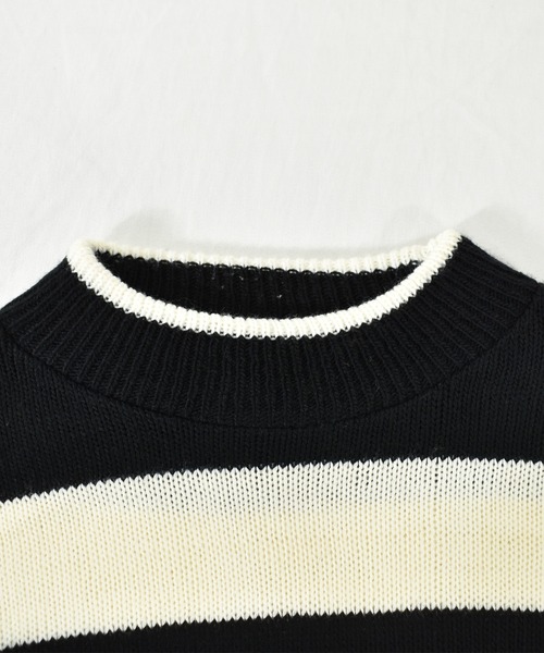 VINTAGE（ヴィンテージ）の「【ヴィンテージ古着】90's MORGAN SQUARE ボーダー アクリルニット デザインニット USA製（ニット/セーター・メンズ・その他・LARGE）」の4枚目の写真