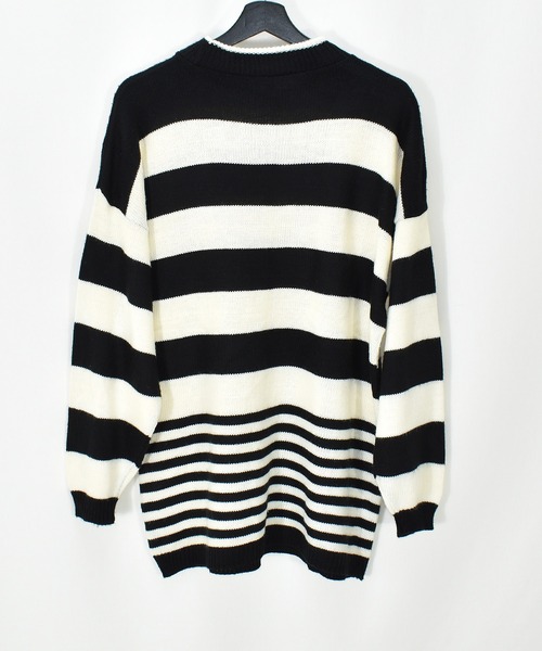 VINTAGE（ヴィンテージ）の「【ヴィンテージ古着】90's MORGAN SQUARE ボーダー アクリルニット デザインニット USA製（ニット/セーター・メンズ・その他・LARGE）」の2枚目の写真