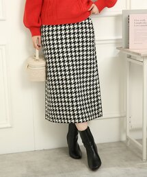 ◆【パッと目を惹く主役級アイテム】ループツイードナローロングスカート