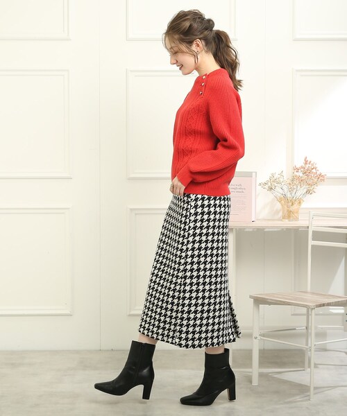 couture brooch(クチュールブローチ)の「◆【パッと目を惹く主役級アイテム】ループツイードナローロングスカート(スカート・レディース・ブラック系1/ネイビー系1・36/38/40/42)」の18枚目の写真