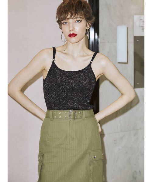 jouetie（ジュエティ）の「パイピングニットキャミ（キャミソール・レディース・ブルー/レッド/ブラック・MEDIUM）」の2枚目の写真