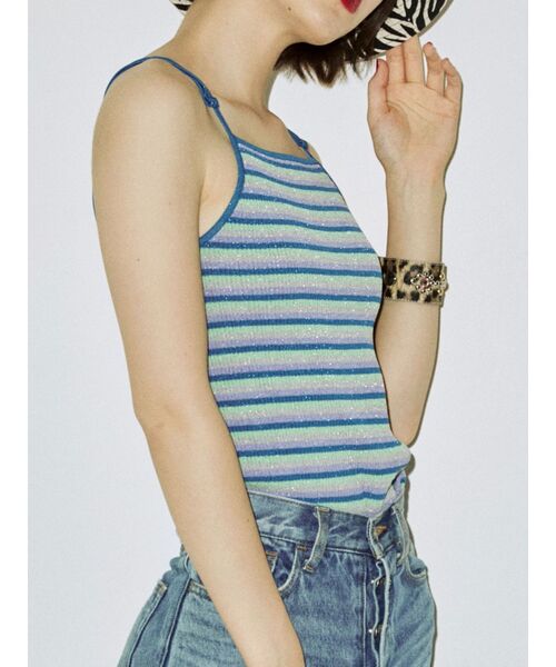 jouetie（ジュエティ）の「パイピングニットキャミ（キャミソール・レディース・ブルー/レッド/ブラック・MEDIUM）」の6枚目の写真