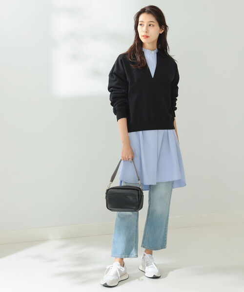 B:MING by BEAMS(ビーミングバイビームス)の「B:MING by BEAMS / スキッパー 裏毛スウェット(スウェット・レディース・パープル系その他4/ブラック/グリーン・ONE SIZE)」の4枚目の写真