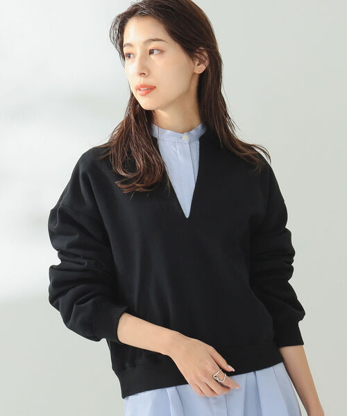 B:MING by BEAMS(ビーミングバイビームス)の「B:MING by BEAMS / スキッパー 裏毛スウェット(スウェット・レディース・パープル系その他4/ブラック/グリーン・ONE SIZE)」の7枚目の写真