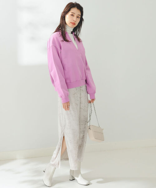 B:MING by BEAMS(ビーミングバイビームス)の「B:MING by BEAMS / スキッパー 裏毛スウェット(スウェット・レディース・パープル系その他4/ブラック/グリーン・ONE SIZE)」の8枚目の写真