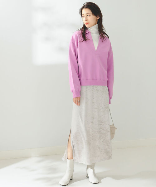 B:MING by BEAMS(ビーミングバイビームス)の「B:MING by BEAMS / スキッパー 裏毛スウェット(スウェット・レディース・パープル系その他4/ブラック/グリーン・ONE SIZE)」の9枚目の写真