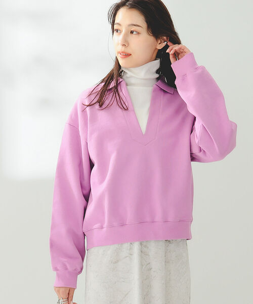 B:MING by BEAMS(ビーミングバイビームス)の「B:MING by BEAMS / スキッパー 裏毛スウェット(スウェット・レディース・パープル系その他4/ブラック/グリーン・ONE SIZE)」の10枚目の写真