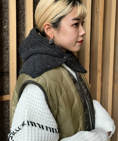 CIAOPANIC（チャオパニック）の「カラーニットバラクラバ（ネックウォーマー/スヌード・レディース・オフホワイト/ブラック/ピンク・FREE）」の12枚目の写真