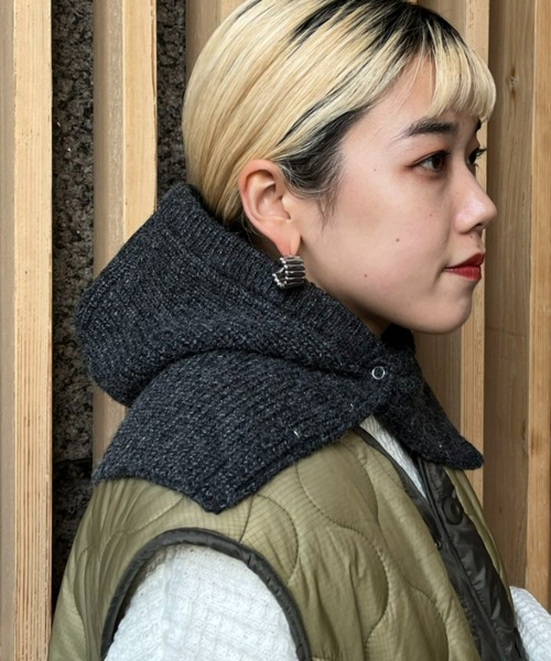 CIAOPANIC（チャオパニック）の「カラーニットバラクラバ（ネックウォーマー/スヌード・レディース・オフホワイト/ブラック/ピンク・FREE）」の11枚目の写真