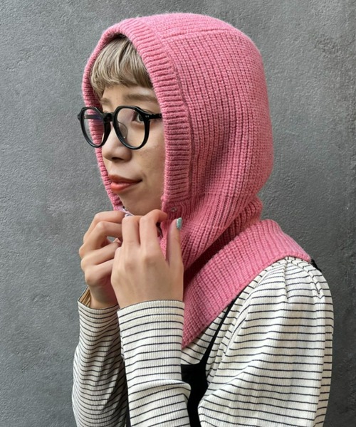 CIAOPANIC（チャオパニック）の「カラーニットバラクラバ（ネックウォーマー/スヌード・レディース・オフホワイト/ブラック/ピンク・FREE）」の20枚目の写真