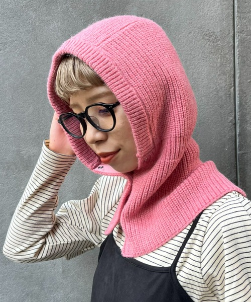CIAOPANIC（チャオパニック）の「カラーニットバラクラバ（ネックウォーマー/スヌード・レディース・オフホワイト/ブラック/ピンク・FREE）」の21枚目の写真