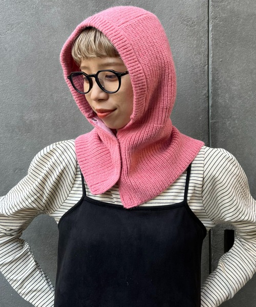 CIAOPANIC（チャオパニック）の「カラーニットバラクラバ（ネックウォーマー/スヌード・レディース・オフホワイト/ブラック/ピンク・FREE）」の22枚目の写真