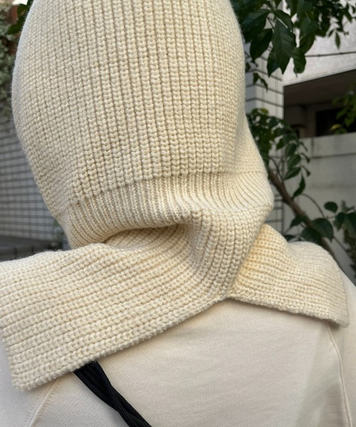CIAOPANIC（チャオパニック）の「カラーニットバラクラバ（ネックウォーマー/スヌード・レディース・オフホワイト/ブラック/ピンク・FREE）」の5枚目の写真