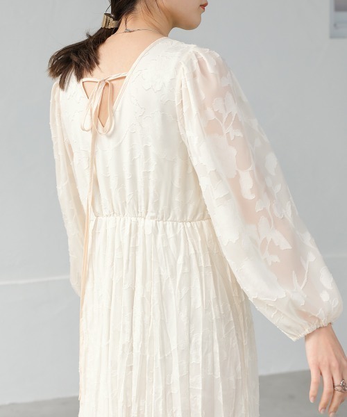 GREED フラワーシアージャガードパフドレスワンピース GREED フラワーシアージャガードパフドレス