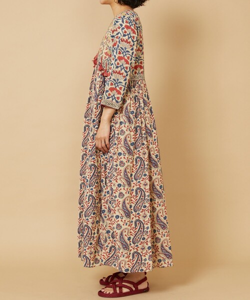 Freada(フリーダ)の「Freada/フリーダ インドプリント刺繍ラメステッチワンピース(ワンピース・レディース・ブラック/オフホワイト・フリ-)」の14枚目の写真