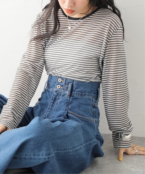 JOURNAL STANDARD(ジャーナルスタンダード)の「■《追加》クルーネックシアーロングTシャツ(Tシャツ/カットソー・レディース・ホワイト/ピンク/ホワイト×ホワイト・FREE)」の20枚目の写真