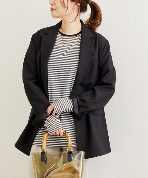 JOURNAL STANDARD(ジャーナルスタンダード)の「■《追加》クルーネックシアーロングTシャツ(Tシャツ/カットソー・レディース・ホワイト/ピンク/ホワイト×ホワイト・FREE)」の5枚目の写真