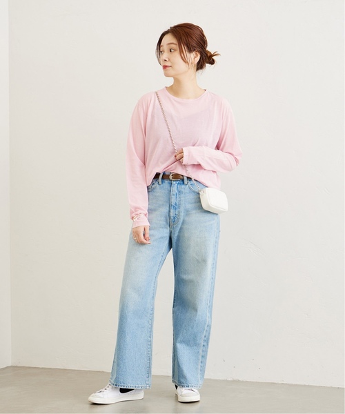 JOURNAL STANDARD(ジャーナルスタンダード)の「■《追加》クルーネックシアーロングTシャツ(Tシャツ/カットソー・レディース・ホワイト/ピンク/ホワイト×ホワイト・FREE)」の6枚目の写真