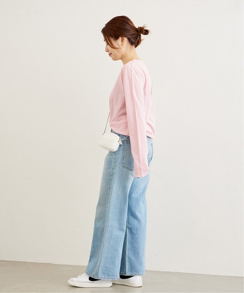 JOURNAL STANDARD(ジャーナルスタンダード)の「■《追加》クルーネックシアーロングTシャツ(Tシャツ/カットソー・レディース・ホワイト/ピンク/ホワイト×ホワイト・FREE)」の7枚目の写真