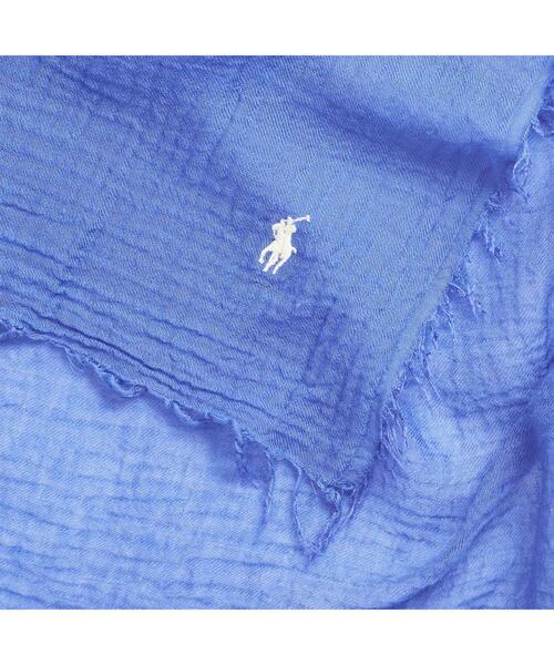 POLO RALPH LAUREN(ポロ ラルフ ローレン)の「フリンジトリム ウールブレンド スカーフ(ストール/ショール・レディース・ブルー系1・ONE)」の3枚目の写真
