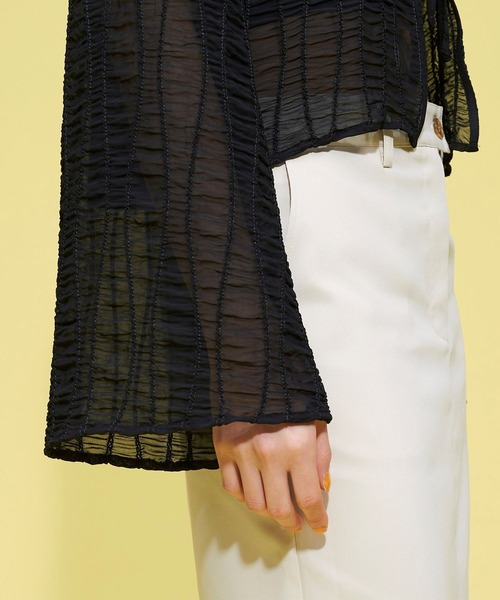 FOREVER 21(フォーエバー トゥエンティーワン)の「2WAYシアーカーディガン(カーディガン/ボレロ・レディース・オレンジ/ホワイト/ブラック・MEDIUM/SMALL)」の12枚目の写真