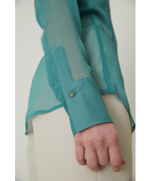 RIM.ARK（リムアーク）の「Tight crepe SH（シャツ/ブラウス・レディース・ライトベージュ/ライトグリーン/ブラック・36/38）」の14枚目の写真