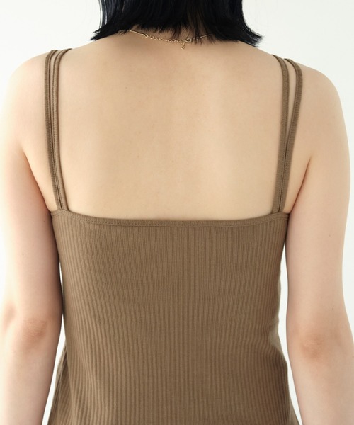 Chaco closet(チャコ クローゼット)の「リブカップ付きダブルストラップキャミソール(キャミソール・レディース・ブラック/オフホワイト/ブラウン/グリーン/イエロー・FREE)」の21枚目の写真